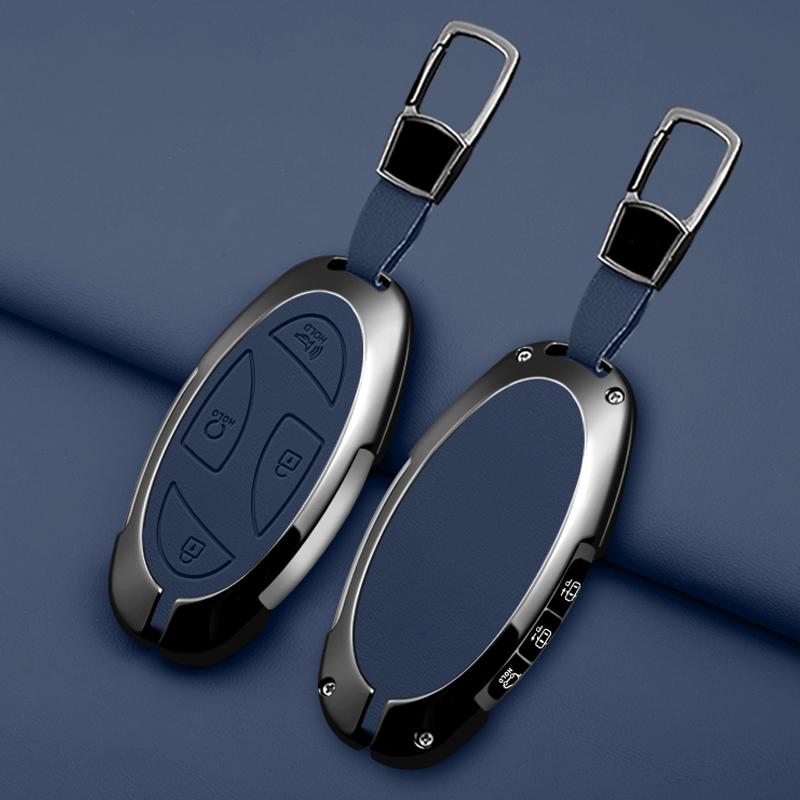 5 7 Button Zinc Alloy Leather Car Key Case For Hyundai Kona Ev Grandeur Gn7 Ioniq 6 Car Key Fob Case Accessories