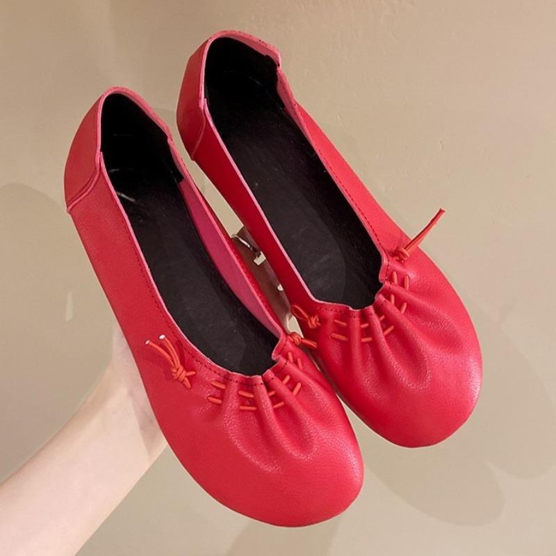 Fashion Pleated Women Flats Shoes Fashion Shallow New Autumn Loafers Shoes 2025 Casual Sneakers Classical Elegant Soft Zapatillas Mujer