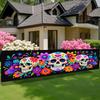 1Pcs Day of The Dead Sugar Skull Banner Floral Pattern Dia De Los Muertos Outdoor Patio Halloween Party Wall Decor