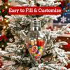 Clear Plastic Fillable Ornaments Christmas Bulb Shape Storage Jar, Transparent Refillable Light Stocking Stuffers Ornament, Tree Pendant for