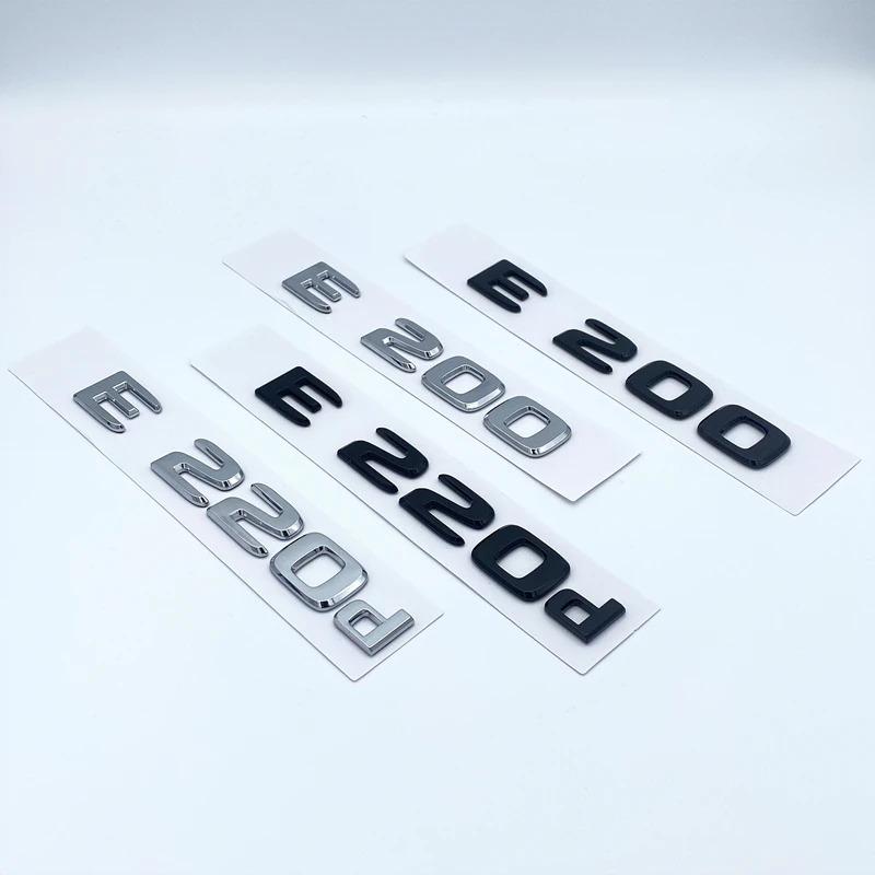 ASAO5 Black Silve Letters E200 E260 E300 E400 E220d E350e E300de 4Matic ABS Emblem for Mercedes Benz W213 Car Trunk Logo Sticker