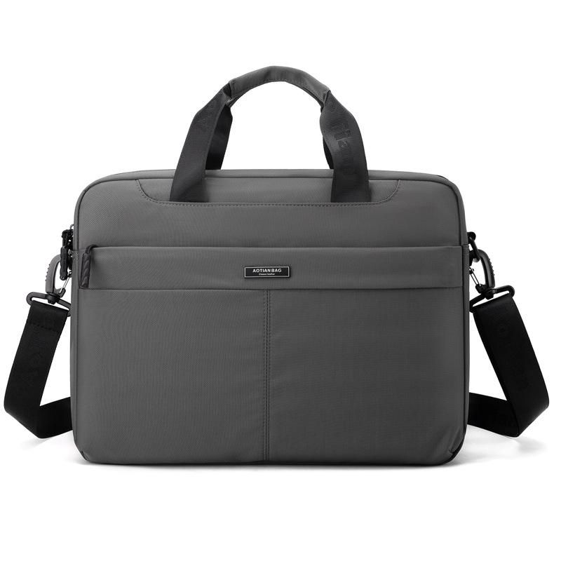 

Мужской портфель большой вместимости, многофункциональная компьютерная сумка, деловая сумка через плечо для поездок на работу серый