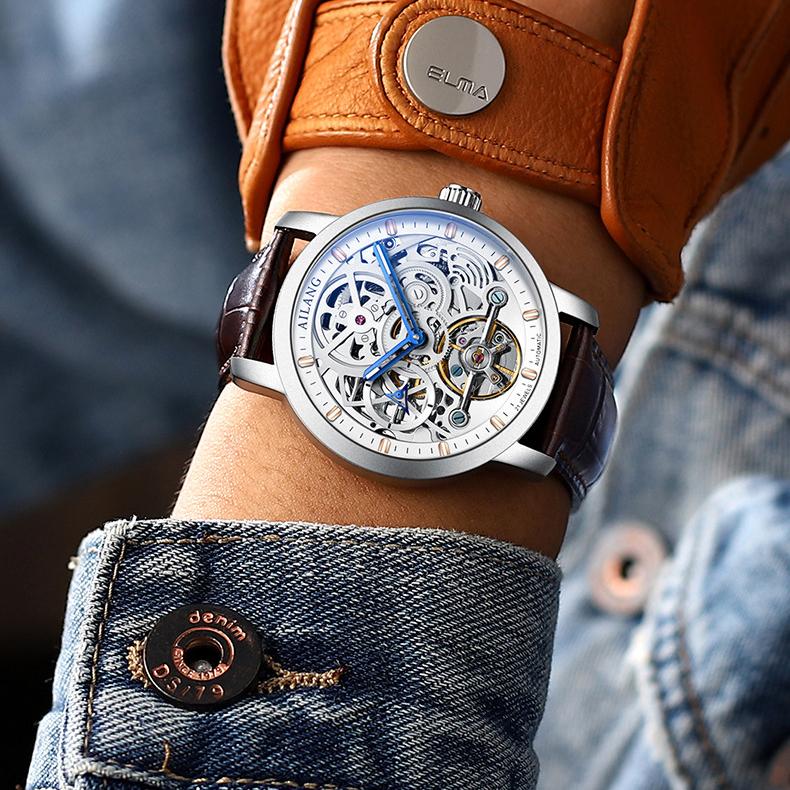 AILANG Neue Uhr Herren Mechanische Uhr Skelett Vollautomatische Mechanische Uhr Modeuhr