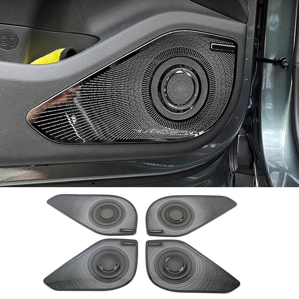 För Hyundai Tucson NX4   Tillbehör Bilinteriör Högtalare Horn Anti-spark Dammskydd Trim Rostfritt Svart Dekor