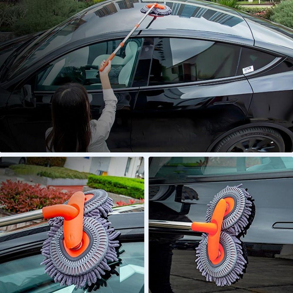 Long Handle Car Washer Mop Three-Section Telescopic Car Cleaning Kit Car Cleaning Brush  Roof