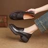 Krazing Pot Sheepskin Autumn Winter Shoes Slip on Chunky Heels Oxford Shoes Size 43 Round Toe Deep Mouth Waterproof Pumps