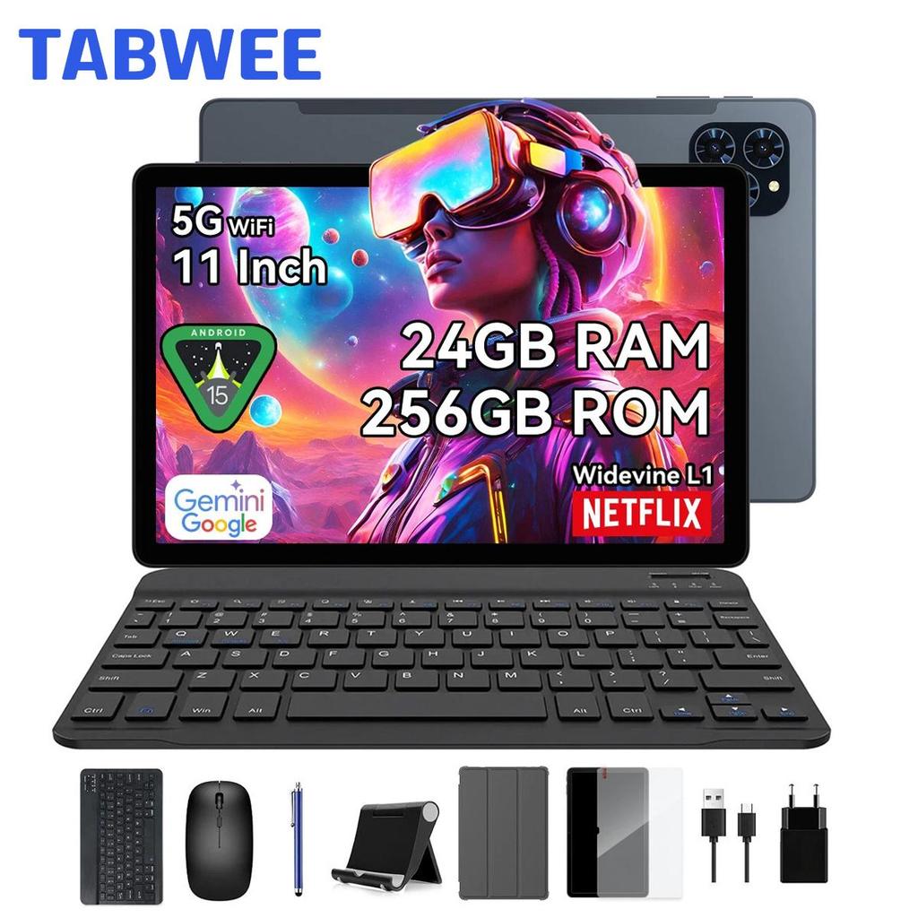 TABWEE T90 Android 15 8GB RAM 128GB ROM Tablet 11 Inches 1200*1920 FHD Display Octa Core UMS9230E(T615) PC Tablet with Keyboard and Mouse