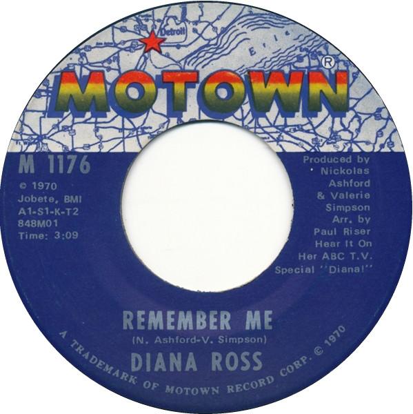 

7inch Record DIANA ROSS - Remember Me M1176 Motown 1970 US Soul/Funk Used