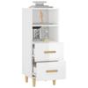 Sideboard High Gloss White 34.5 x 34 x 90 cm Engineered Wood