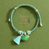 Handmade Five-Color Rope Bracelet with Zongzi Pendant - Adjustable Red Rope for Children