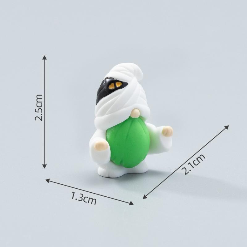 Mini Resin Halloween Gnome Figurines Cute Unique Designs Small Size Desktop Ornament for Halloween Home Party Favor Gifts F