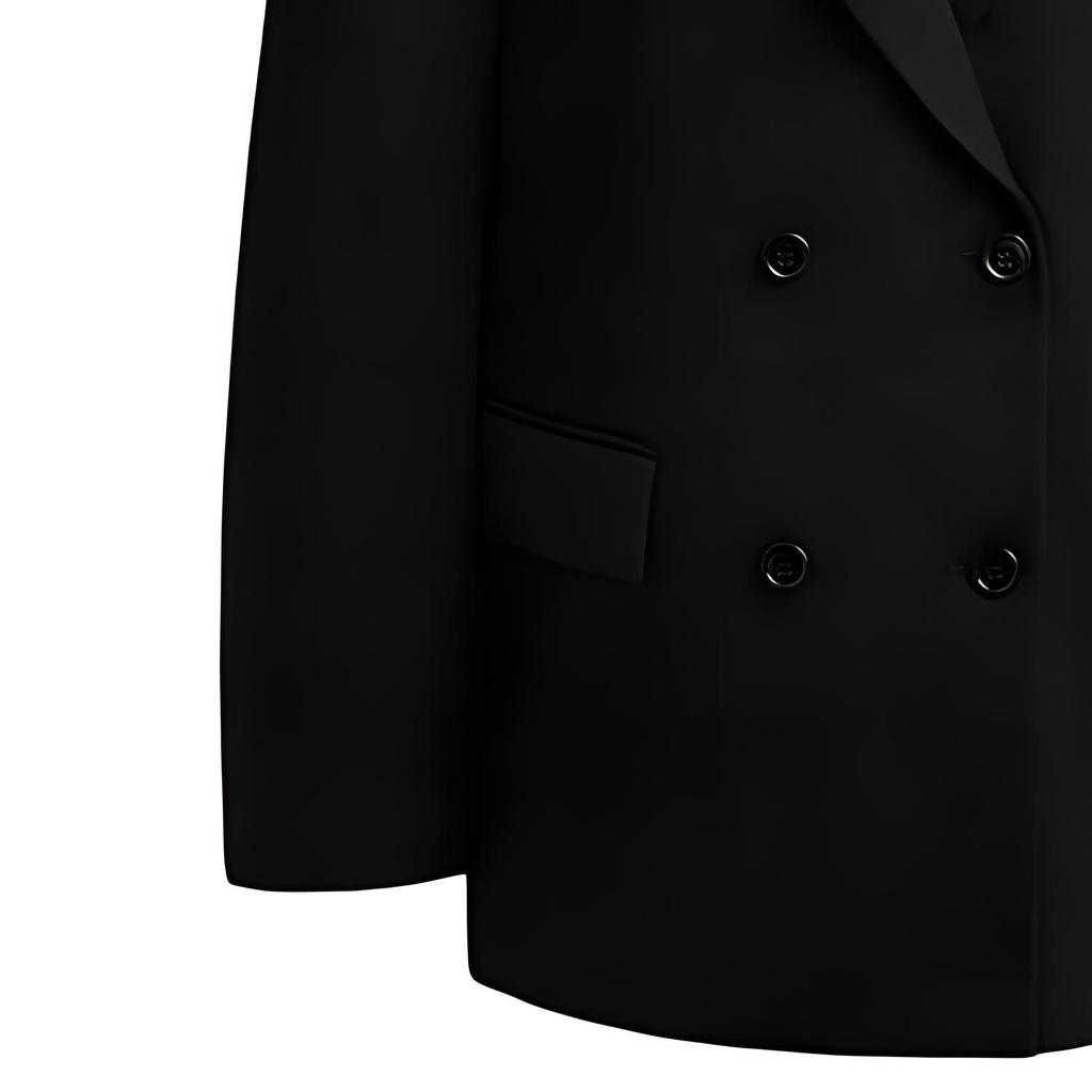 Coach Solid Color Double Breasted Casual Long Sleeve Blazer Women blazer Black CN472-BLK