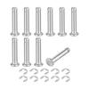10 наборів M4x20мм Циліндрична вісь 304 Нержавіюча сталь Стопорне кільце Фіксуючий штифт Плоский