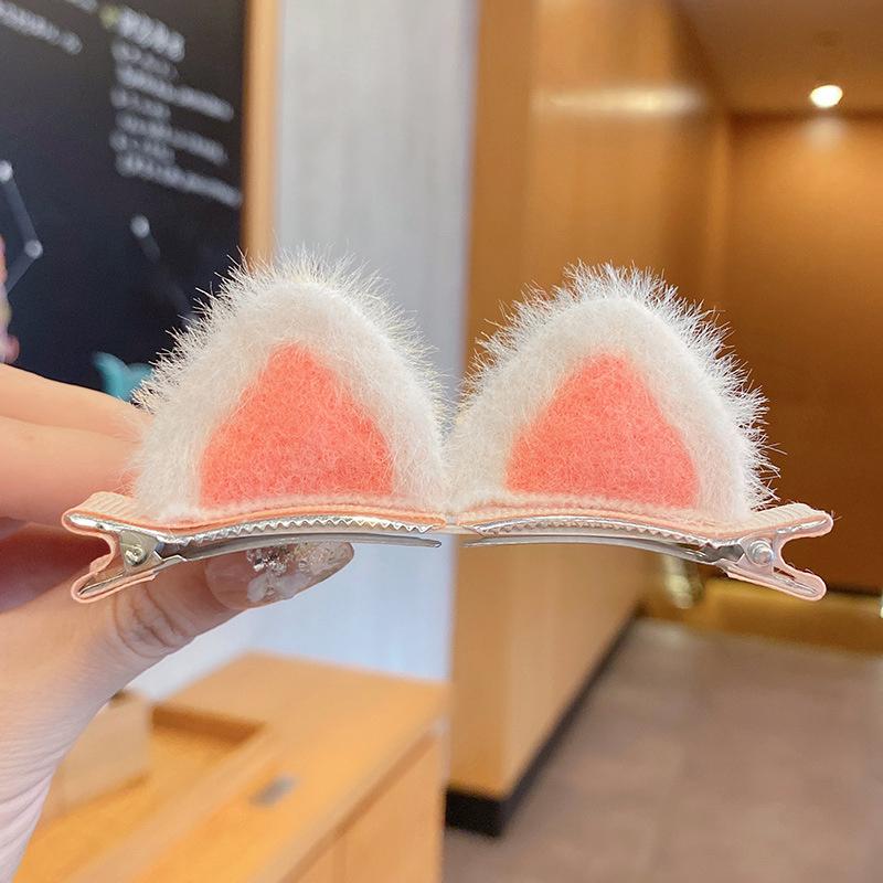 

Милая Заколка-Ушки Кошки для Девочки Корейская Плюшевая Заколка для Волос Цветная Маленькая Заколка Аксессуары для Волос для Женщин Головной Убор