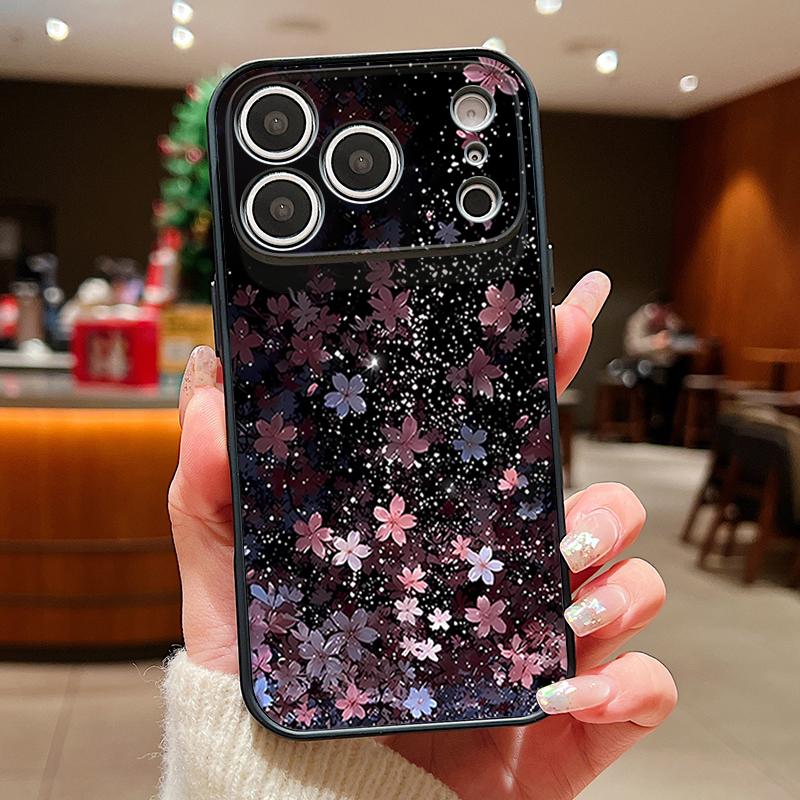Magnetic For Magsafe Case For iPhone 17 Pro Max Starry Sky Cherry Blossom Pattern Skin Feeling Cover For iPhone 16 15 14 13 Pro Max