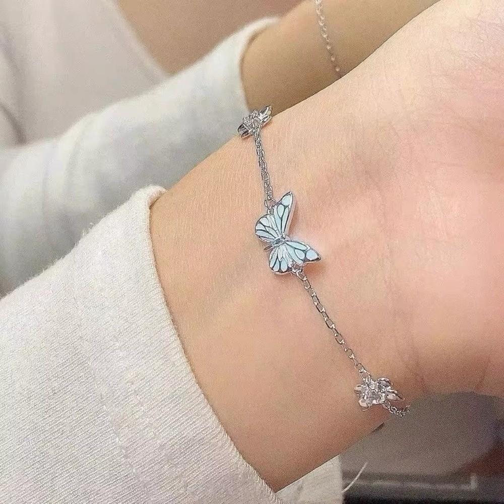 Elegant Butterfly Necklace Luminous Women Jewelry Cute Forest Necklace Bracelet  Gift