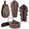 Renaissances Vikinges Costume Accessories,Medieval Pirate Leather Bracers Belt Pouch Halloween Renaissances Cosplay Costume