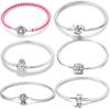 Women's DIY Fantasy Alloy Snake Chain Bracelet Silver Plated with Perfume Bottle Bow Heart Unicorn Charm Gift