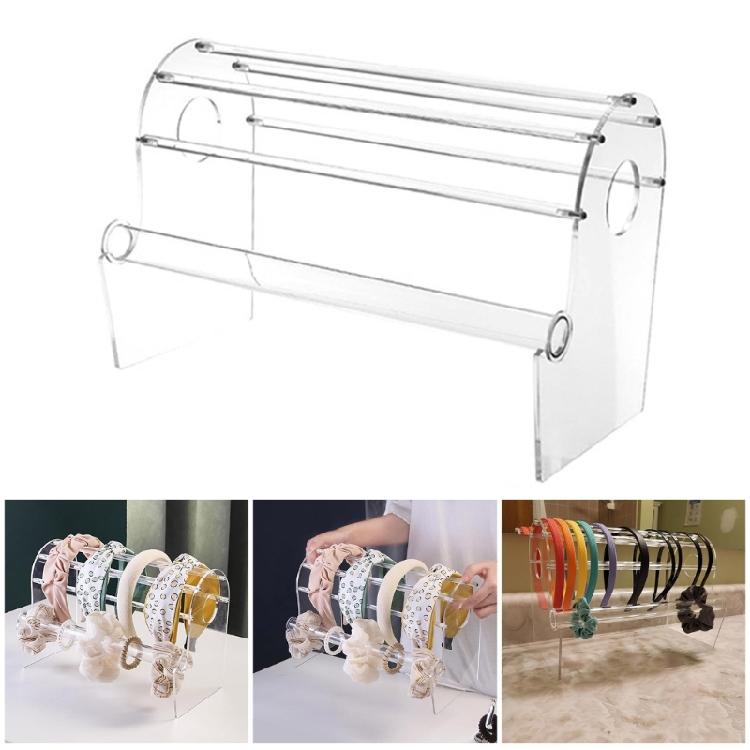 Versatile Acrylic Hairband Display Rack Elegant Clear Headband and Jewelry Stand Holder for Dressing Table or Retail