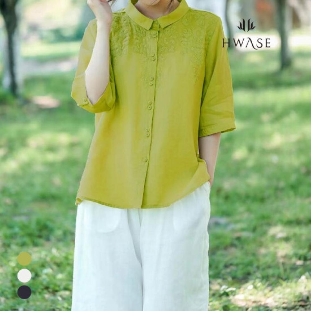 Hwase ButTon Garden Embroidered Tone Blouse  Up To 77  Hb4mbl285c