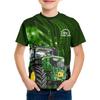 Fed 3D Traktortryk Børnetøj Drenge T-shirt Kortærmet Mode Børne Sommertøj Udendørs Aktive Børnetøj