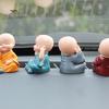 4Pcs Car Cute Cartoon Miniature Monks Micro Landscape