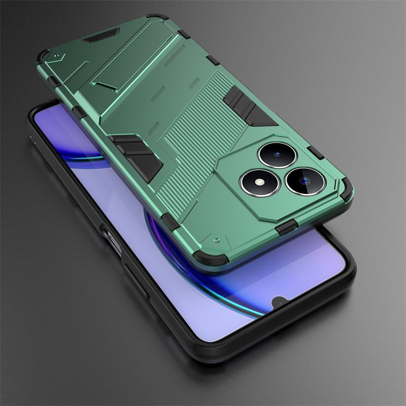 For Realme C51 Case Realme C51 C53 C55 Cover Cases Shockproof Armor PC Stand Silicone Protective Phone Back Shell Realme C51