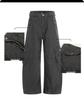 Yongfang Unisex Retro 3D Patchwork Wide-Leg Scythe Pants