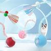 Electric Rolling Cat Toy Ball Rattle Sound Bendable Feather Ribbon Interactive Self‑play Toy For Indoor Cats