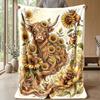 Highland Cows in Magical Forest Theme blanket Lightweight Warm Flannel Blanket Decorative Throw Blanket for Home Decoration