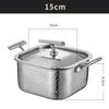 304 Stainless Steel Small Hot Pot One Person, One Pot for Household and Commercial Use Square Personal Hot Pot Chafing Dish