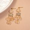 European and American round shell bow fringed earrings light luxury high-end studs fashion versatile earrings