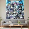 Saint Seiya Silver Blue Saints Athena Group Wall Tapestry Cyan Cosmic Anime Art Decor for Bedroom Dorm Gift