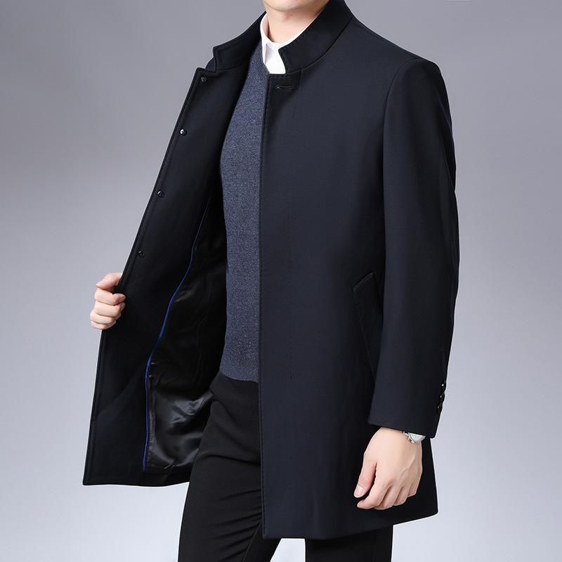 

Новая мужская куртка средней длины, тонкая, на весну и осень, для мужчин среднего и пожилого возраста, одежда для папы, мужская деловая повседневная куртка 6XL синий