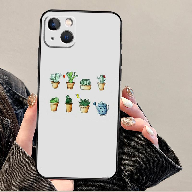 

Cactus Pattern Phone Case For iPhone 17 Pro Max 11 14 15 16 Pro Max 12 13 mini 16 Plus 16e 17 Air Cover iPhone 16Pro MAX