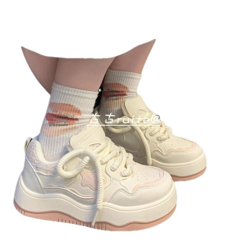 

Женские туфли на платформе, белые туфли, лето-осень, новый стиль, универсальный классический стиль, повседневные кроссовки, оригинальные туфли Star 40 розовый