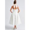 Sexy Elegant V Neck Halter High Waist A Line Long Evening Party Dress