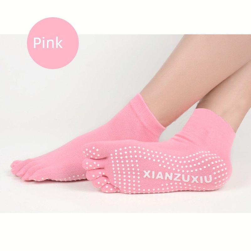 

Профессиональные нескользящие носки для йоги с пальцами, женские носки для йоги, летние носки для йоги, носки для батута, спортивные носки для тренировок, с пятью пальцами Pink