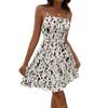 Summer New Printed Camisole Dress with Waist Cinching Fashion and Elegant Vacation Floral Sleeveless A-line Party Short Dress Slim Fit Casual Clothing