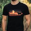 Unisexs Cow At Full Moon Motif Cotton TShirt Size Xs To 5xl