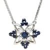 Blue Sapphire and Diamond Design pendantNecklace Pt900/sapphire Array