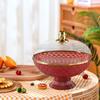 Elegant Fruit Display Bowl with Clear Cover And Drainage System