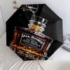 Parapluie Automatique Jack Daniel's Tennessee Whiskey - Parapluie Portable Adapté au Voyage en Plein Air Cadeau d'Anniversaire Indispensable Quotidien