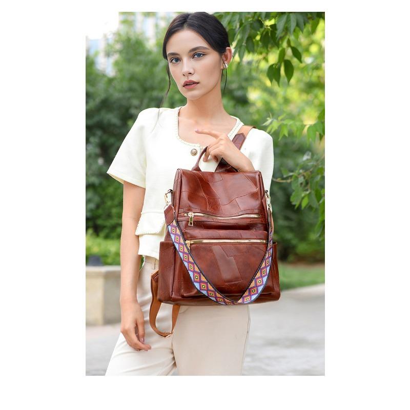 Soft Leather Capacity Casual Backpack
