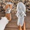 Snake pattern pinch slippers women's new summer large size casual women's flat bottom beach herringbone cool slippers