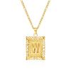 European and American style simple square 26 letter pendant necklace women's personality high-end design jewelry
