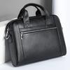 Genuine Cowhide Horizontal Men's Official Document Cover Layer Casual Business Handbag Handmade Leather 14 Inch Computer Bag