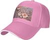 Rosa Blumenspitze Print Baseballkappe Polyester Verstellbar Sonnenschutz Lässig Golf Truckerhut