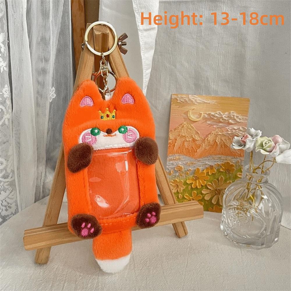 Cute Cartoon Animals Photocard Case Soft Fluffy Bag Keychain Student Card Holder Photo Card Holder Gifts Cards Sleeve