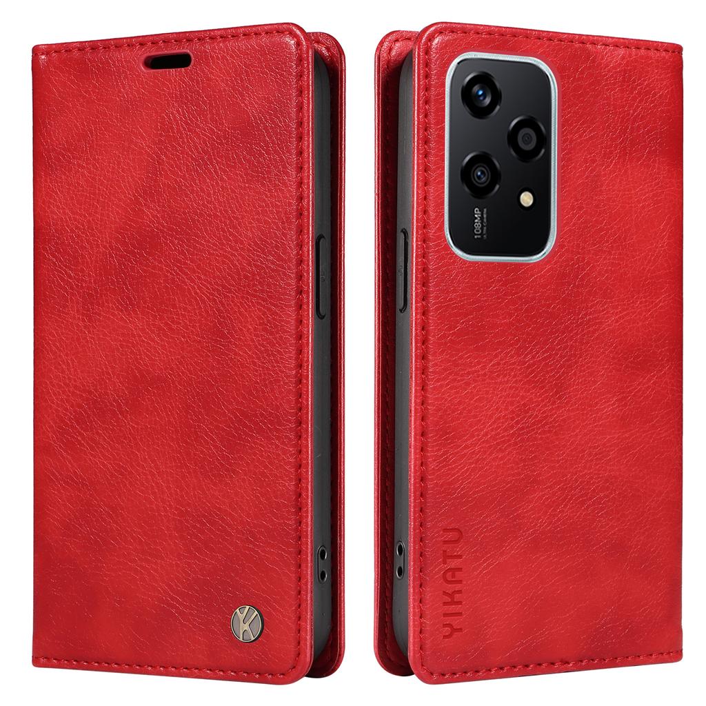 YIKATU YK-006 For Honor 200 Lite Wallet Case Litchi Texture Leather Magnetic Absorption Phone Cover
